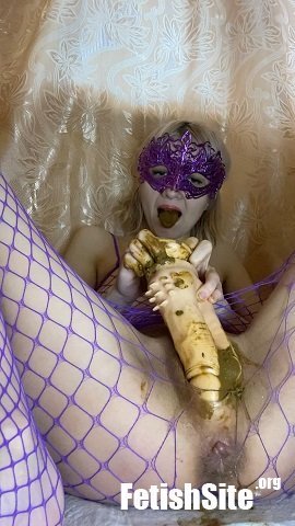 p00girl - Shit in mouth, pussy and double dildo [UltraHD 2K, 1920p] [ScatShop.com]
